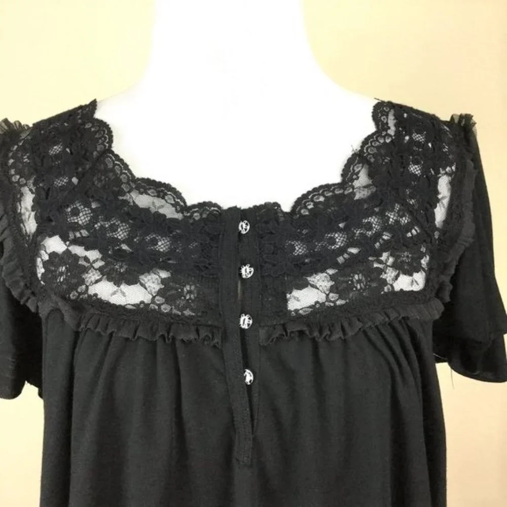 NWT Free People Black Blouse xs